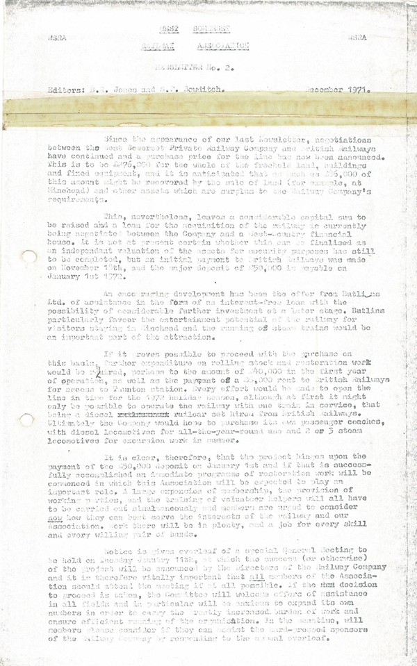 Newsletter No 2 - December 1971