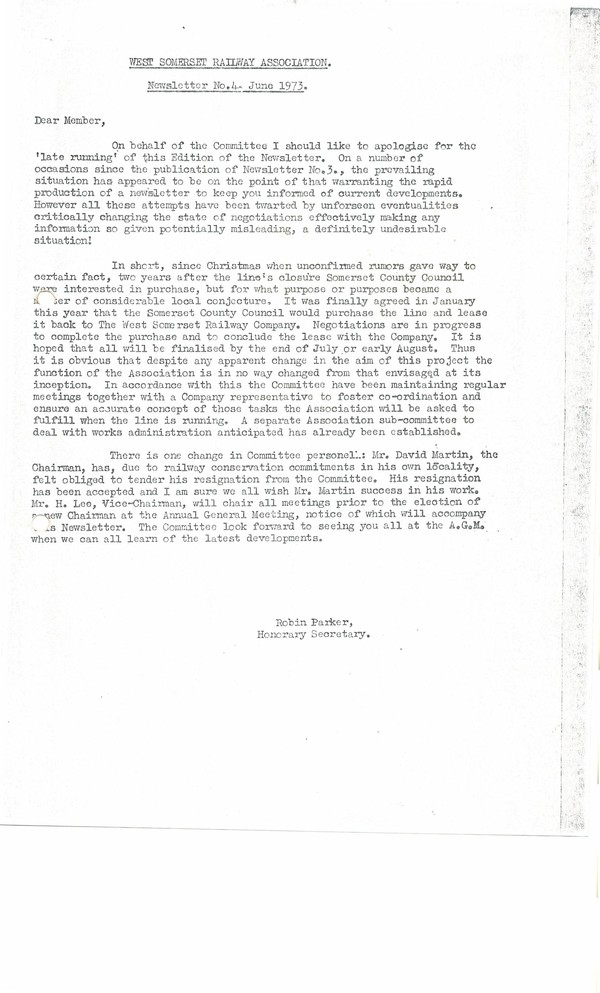 Newsletter No 4 - June 1973