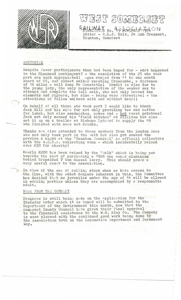 Newsletter No 15 - November 1974