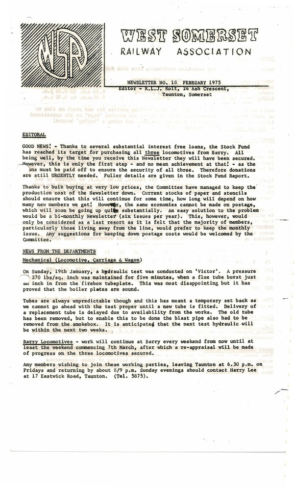 Newsletter No 18 - February 1975