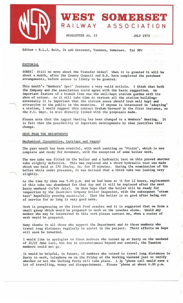 Newsletter No 23 - July 1975