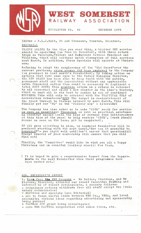 Newsletter No 40 - December 1976