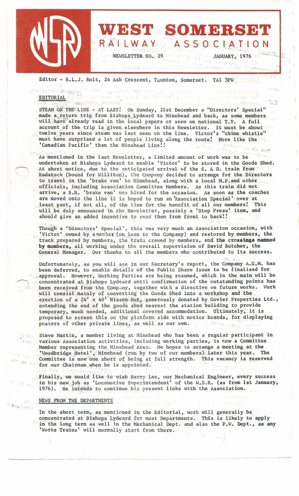 Newsletter No 29 - January 1976