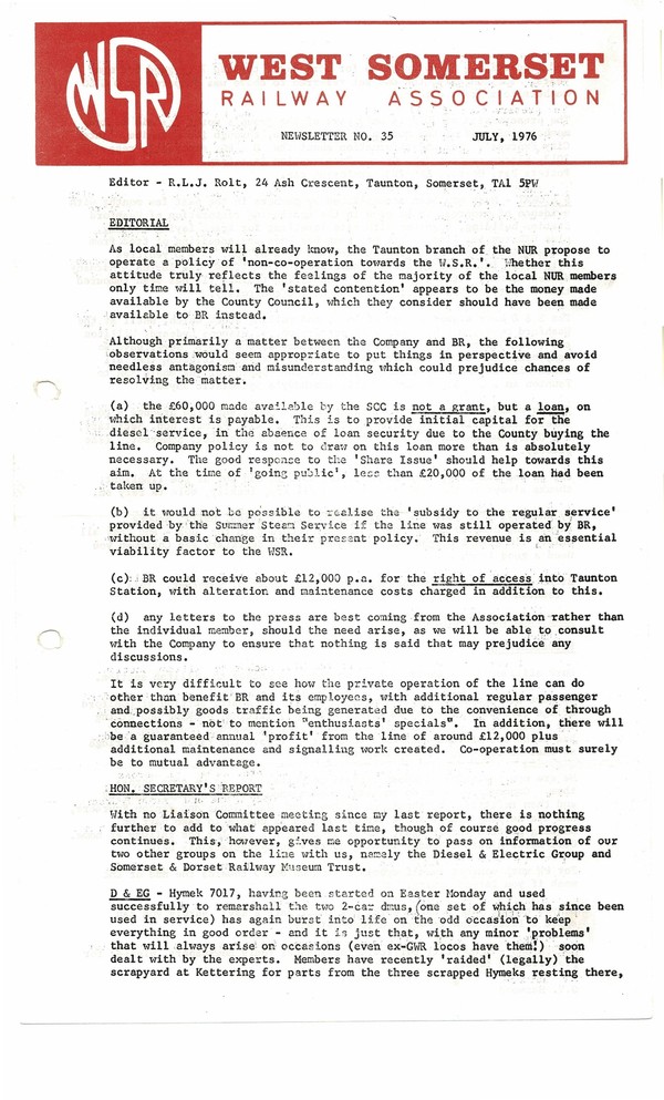 Newsletter No 35 - July 1976