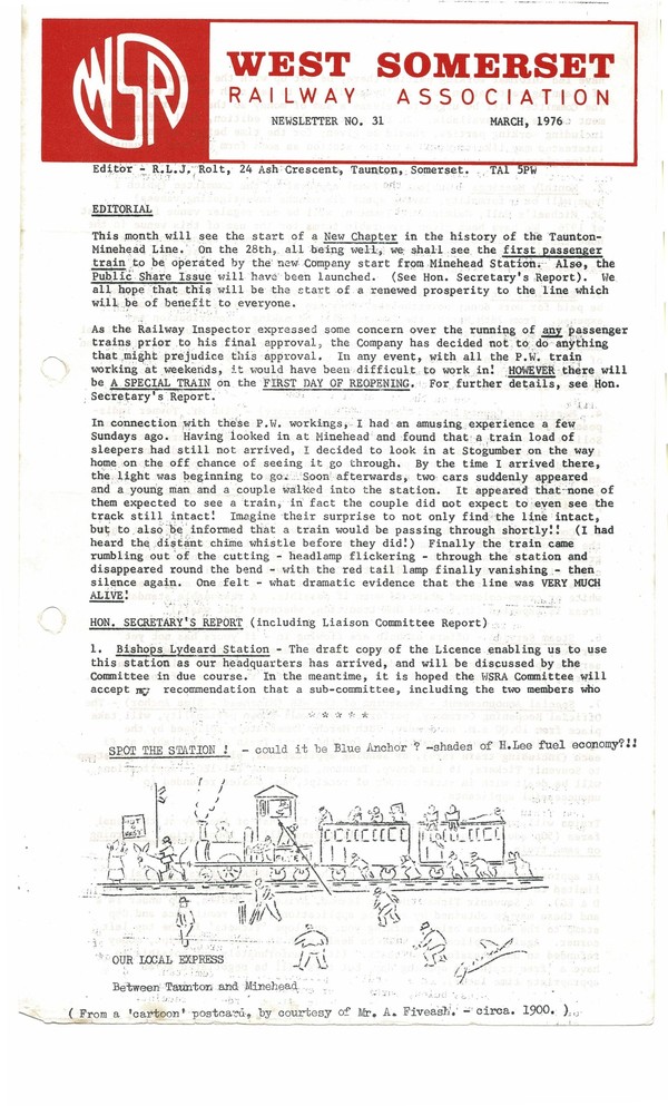 Newsletter No 31 - March 1976