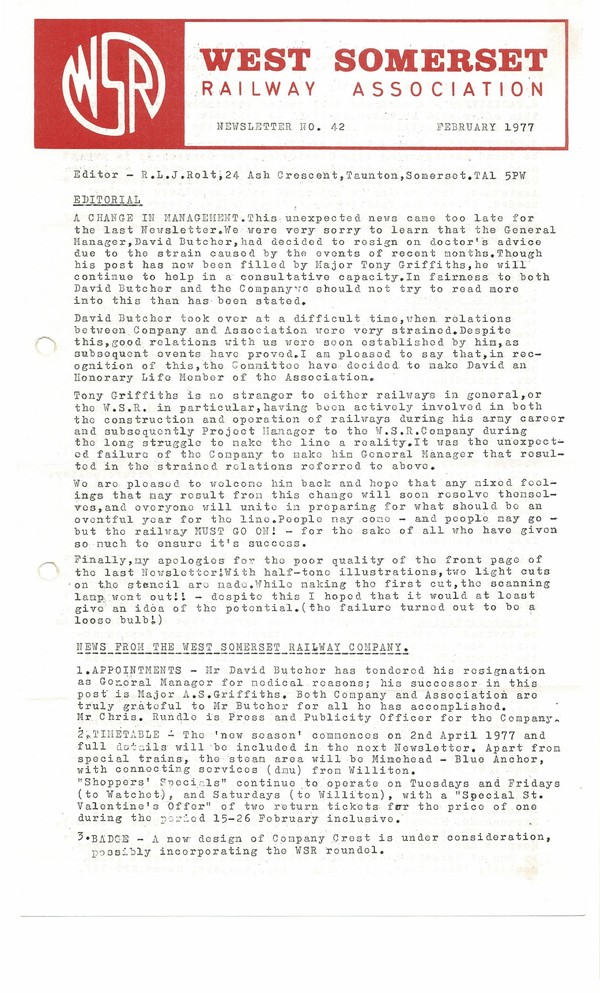 Newsletter No 42 - February 1977