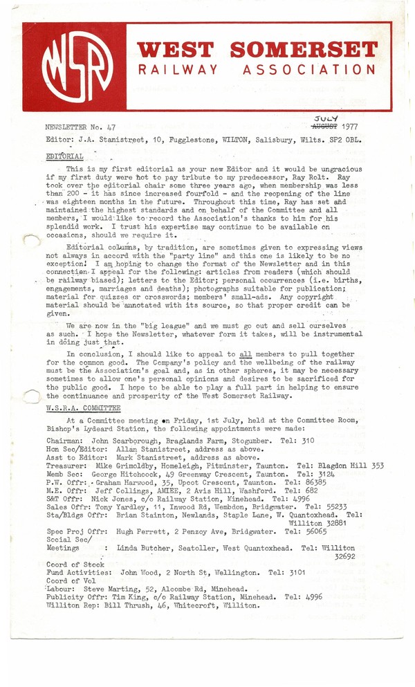 Newsletter No 47 - July 1977