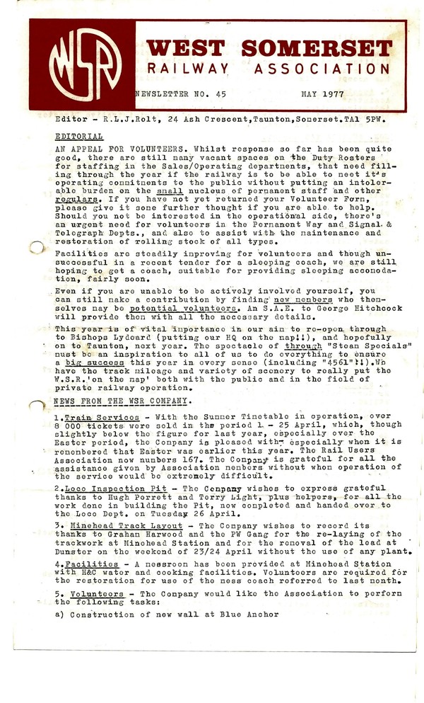 Newsletter No 45 - May 1977