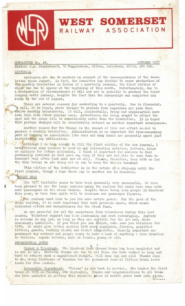 Newsletter No 48 - October 1977